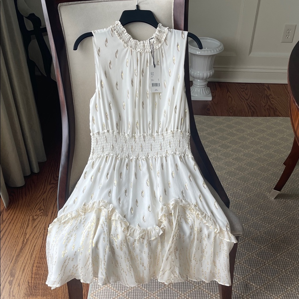 Chic Cream and Gold Formal Dress